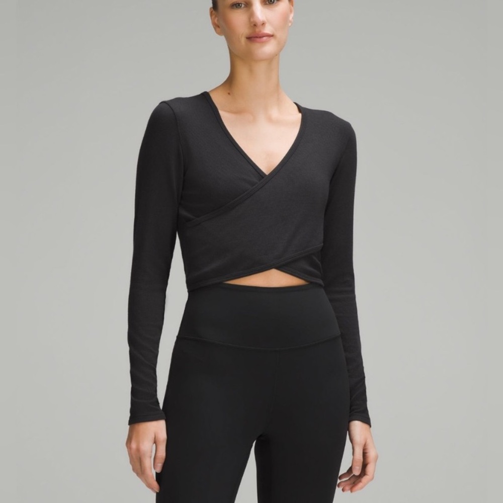 Chic Black Wrap Crop Top